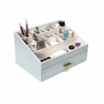 SortWithStyle Luxury Aqua Cosmetic Organizer Side-View2